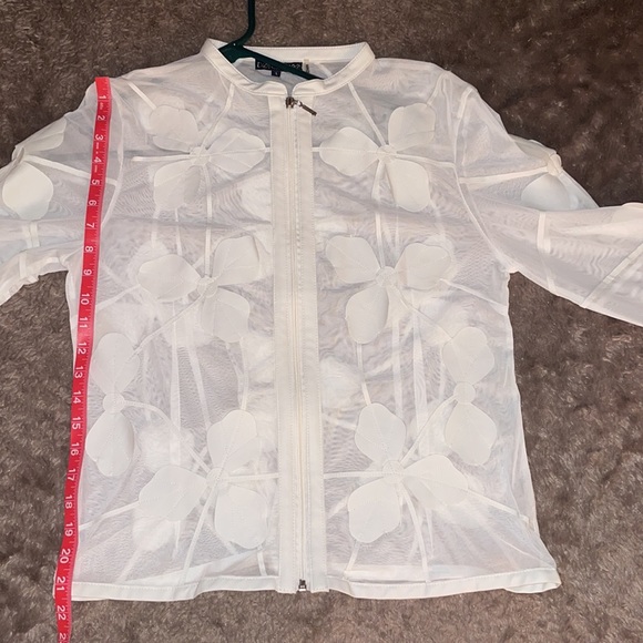 Dolce Cabo Floral Faux Leather Mesh Jacket - Picture 11 of 13